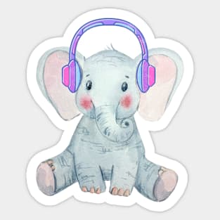 EDM Electronic Dance Music Elephant Headphones Sticker